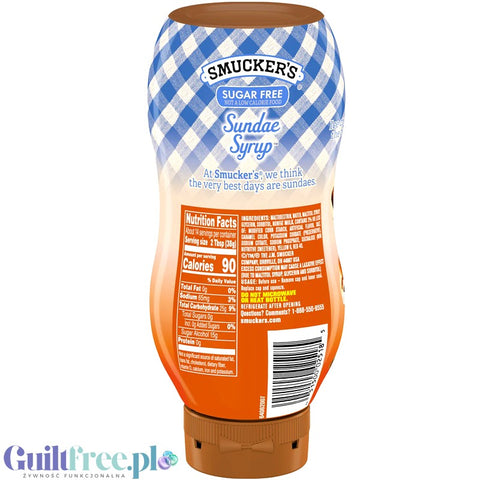 Smucker's Sundae Sugar Free Caramel Syrup - gęsty syrop karmelowy bez cukru