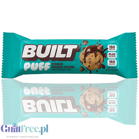 Built Bar Protein Puffs Cookie Dough Chunk - protein marshmallow bar in chocolate 17g protein & 140kcal