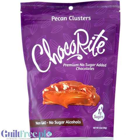 Healthsmart ChocoRite Milk Chocolate Pecan Cluster - czekoladki bez cukru z karmelem i pekanami