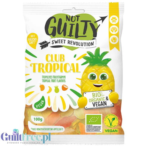 Not Guilty Club Tropical Tropisches Fruchtgummi Bio - wegańskie organiczne pianko-żelki o smaku tropikalnym
