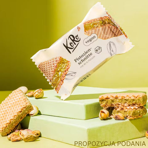 KoRo Bio Pistazienschnitte mit Pistaziencreme - bio wafer with pistachio cream 45% pistachios!