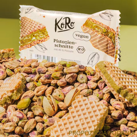 KoRo Bio Pistazienschnitte mit Pistaziencreme - bio wafer with pistachio cream 45% pistachios!