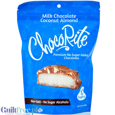 Healthsmart ChocoRite Milk Chocolate Coconut Almond - czekoladki w polewie bez cukru