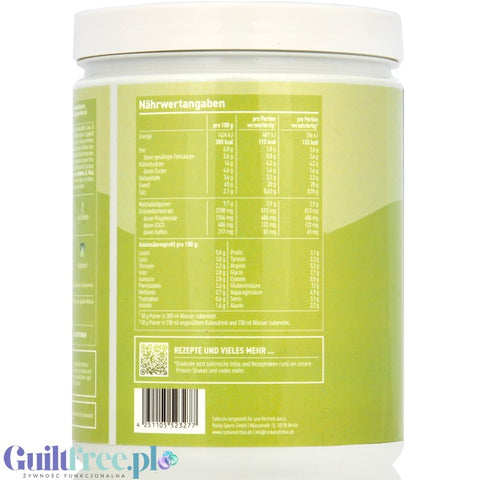 Rocka Nutrition Protein Matcha Latte 600g - vegan protein supplement 65mg caffeine, with matcha and green tea