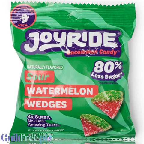 Joyride Uncommon Candy, Watermelon Wedges - wegańskie błonnikowe żelki, arbuziki, 80% mniej kcal
