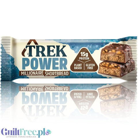 Trek Power Protein Bar Millionaire Shortbread - vegan protein bar 15g protein without sweeteners