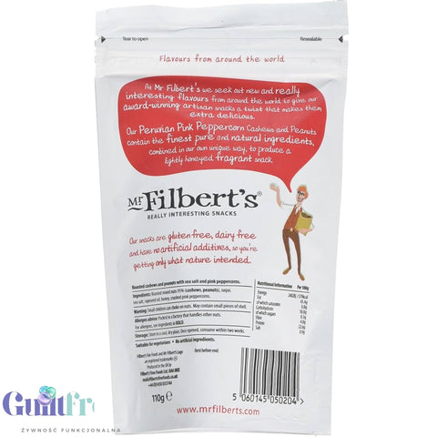 Mr Filbert's Peruvian Pink Peppercorn Cashew & Peanuts - cashews and peanuts with pink peppercorns