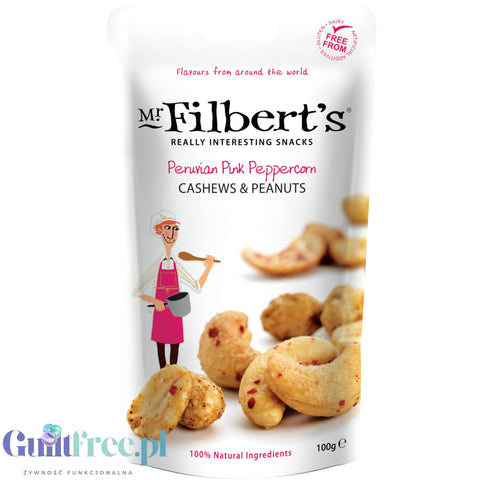 Mr Filbert's Peruvian Pink Peppercorn Cashew & Peanuts - cashews and peanuts with pink peppercorns