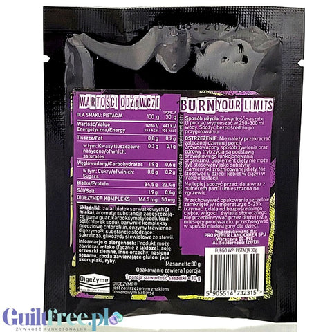 Fuego Iso Protein Pistachio 30g - izolat białek serwatkowych o smaku pisacjowym