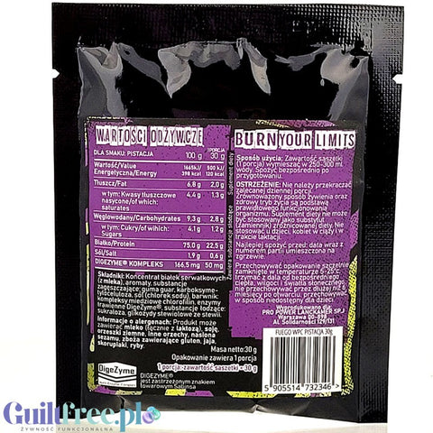 Fuego Whey Protein Pistachio 30g - koncentrat białek serwatkowych o pistacjowym