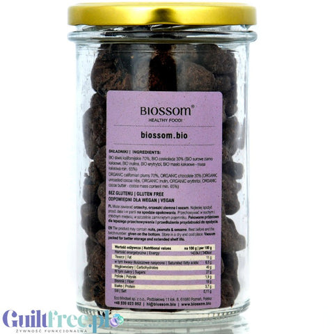 Biossom, Californian Plums in organic chocolate without sugar