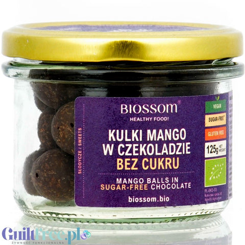 Biossom Mango Balls in vegan raw BIO chocolate without sugar with erythritol 125g
