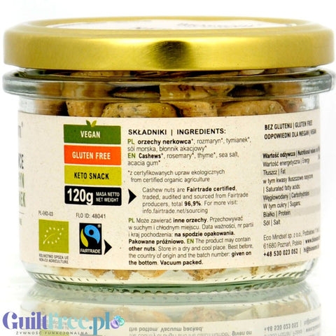 Biossom Nerkowce z Tymiankiem & Rozmarynem, organiczna prażona keto przekąska