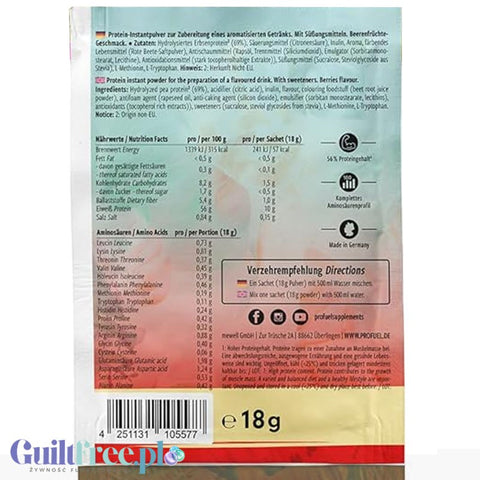 Pro Fuel Clear Protein Vegan Red Berry Fusion 18g sachet