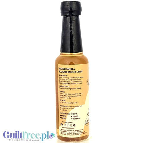 Skinny Food Barista Coffee Syrup French Vanilla 250ml - zero calorie coffee syrup, sugar free