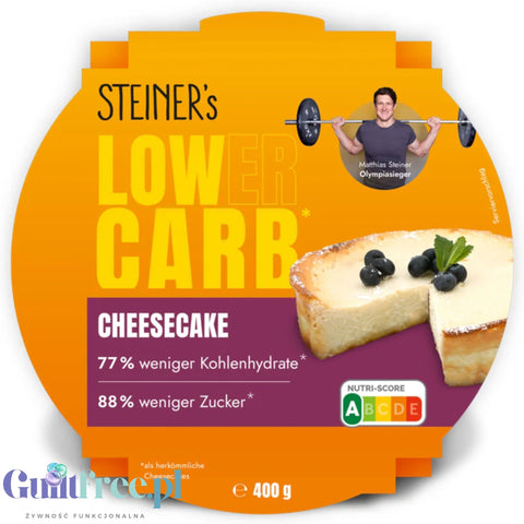 STEINER's Low Carb Cheesecake - niskowęglowodanowy gotowy do zjedzenia sernik bez cukru