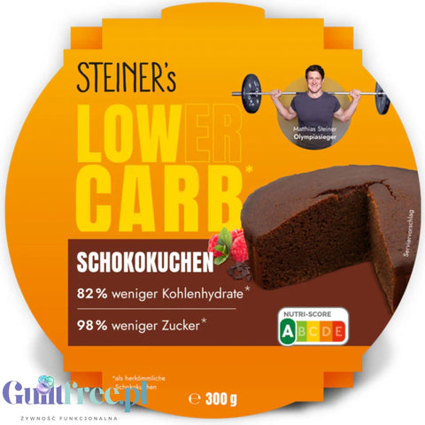 STEINER's Low Carb Schokokuchen - niskowęglowodanowe gotowe do zjedzenia ciasto czekoladowe bez cukru