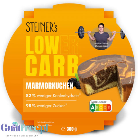 STEINER's Low Carb Marmorkuchen - niskowęglowodanowe gotowe do zjedzenia ciasto marmurkowe bez cukru