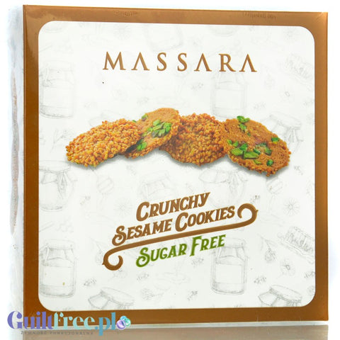 Massara Crunchy Sesame Cookies - Turkish sugar-free sesame cookies with pistachios and cashew