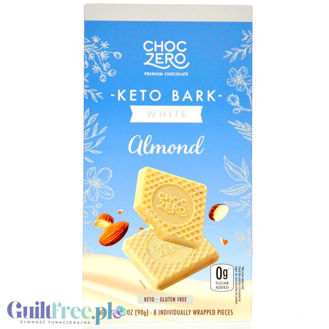 Choc Zero Keto Bark, White Chocolate & Almond - sugar-free white chocolate with almonds