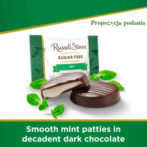 Russel Stover Stevia Mint Patties - filled sugar-free chocolates with mint paste
