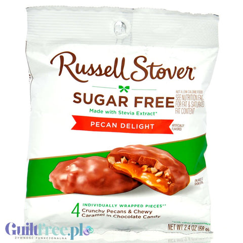 Russel Stover Pecan Delights - nadziewane czekoladki z karmelem i pekanami bez cukru