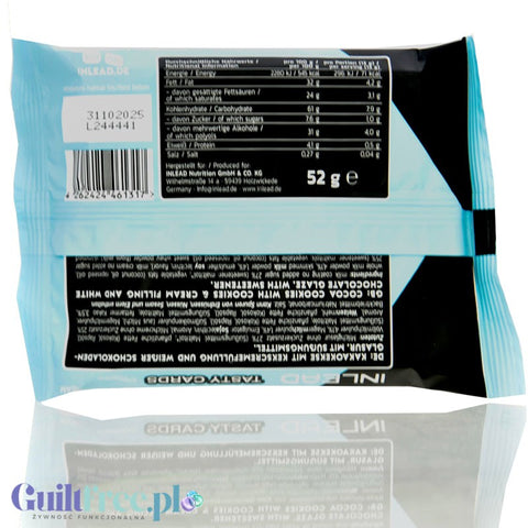 Inlead Tasty Card Cookies & Cream - sugar-free cocoa cookies with white chocolate coating