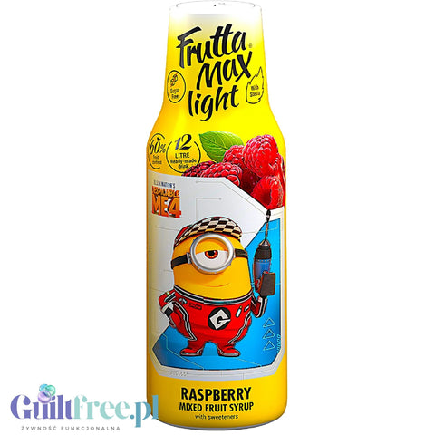 FruttaMax Light Fruit Syrup Raspberry 500ml / 12L - fruit syrup for Sodastream reduced sugar content.