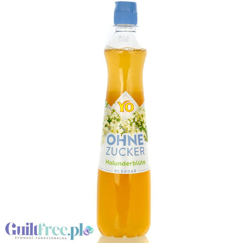 YO Ohne Zucker Holunderblute - concentrated syrup for dilution without sugar and calories, Black Elderberry