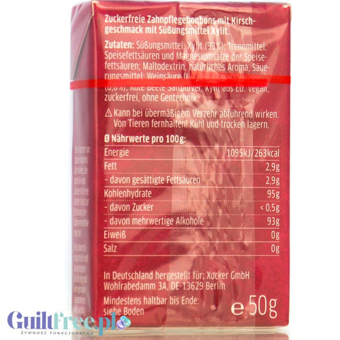 Xucker Kirsche Bombons - sugar-free candies with xylitol in cherry flavor