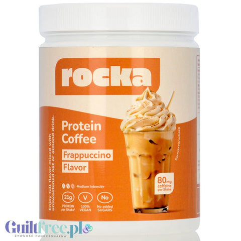 Rocka Nutrition Protein Coffee Frappuccino 300g - vegan protein coffee 80mg caffeine, from 4 sources of plant protein without su