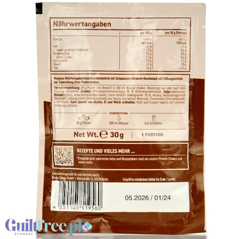 Rocka Nutrition NO WHEY Chocolate Brownie, sachet