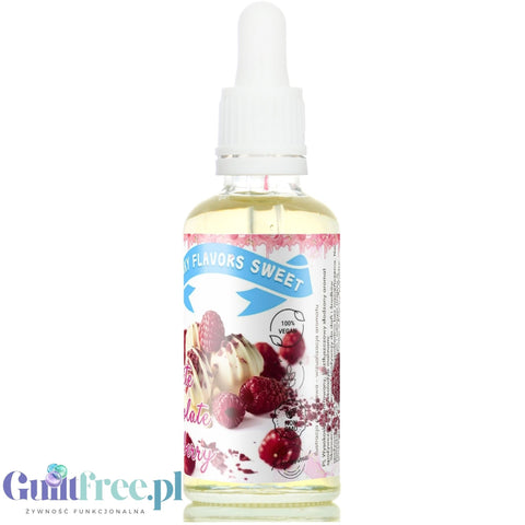 Funky Flavors Sweet White Chocolate & Raspberry - słodzony aromat bez cukru, tłuszczu i kcal, malina & Biała Czekolada