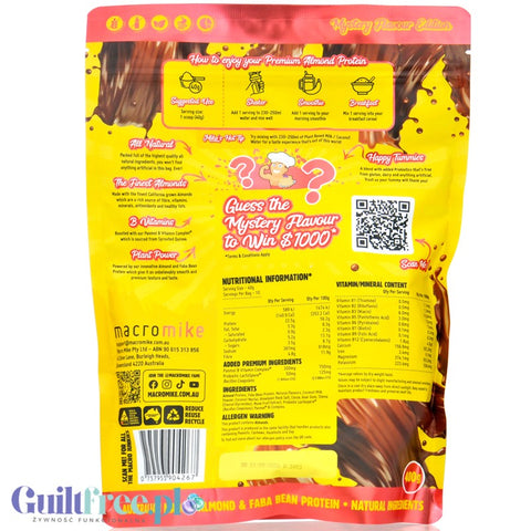 Macro Mike Almond Plant Protein, Mystery EOFY '25 - vegan almond protein supplement without gluten, milk or sucralose
