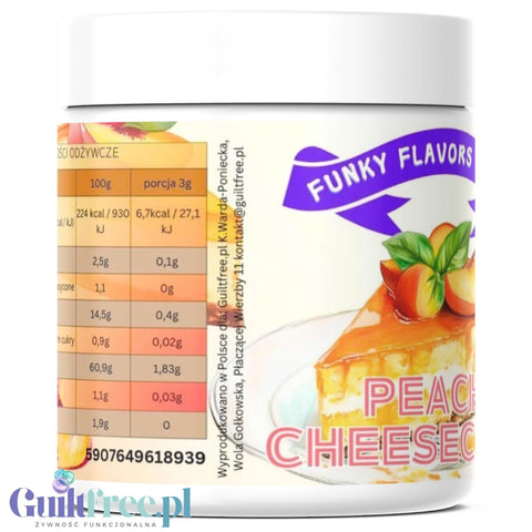 Funky Flavors Splash Peach Cheesecake 50g - smakowy słodzik w proszku, smak Sernika z Brzoskwiniami