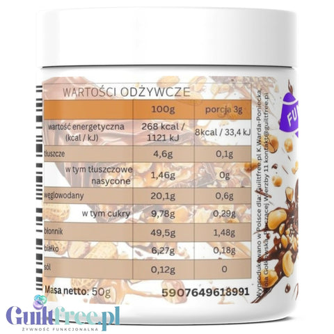 Funky Flavors Splash Snacker Nutter 50g - aromat słodzący w proszku bez cukru, smak Batonika z Orzechami, Karmelem i Czekoladą