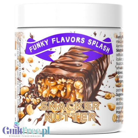 Funky Flavors Splash Snacker Nutter 50g - aromat słodzący w proszku bez cukru, smak Batonika z Orzechami, Karmelem i Czekoladą