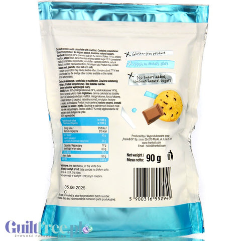 Frank & Oli Vital Keto Mini Cookies, Kokos & Czekolada - wegańskie miękkie ciasteczka bez dodatku cukru z czekoladą