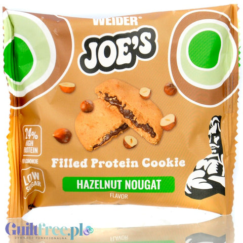 Weider Joe's Filled Protein Cookie Hazelnut Nougat - ciastko proteinowe z nadzieniem o smaku nugatu orzechowego