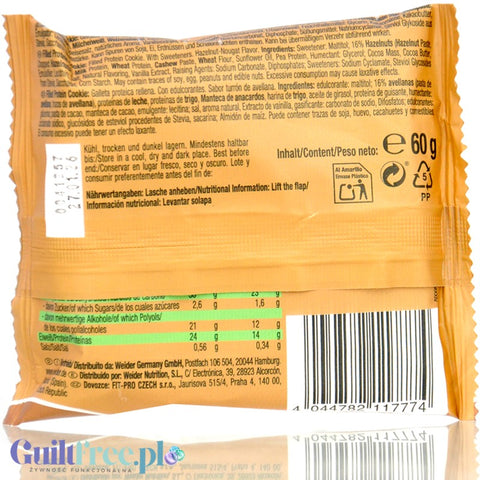 Weider Joe's Filled Protein Cookie Hazelnut Nougat - ciastko proteinowe z nadzieniem o smaku nugatu orzechowego