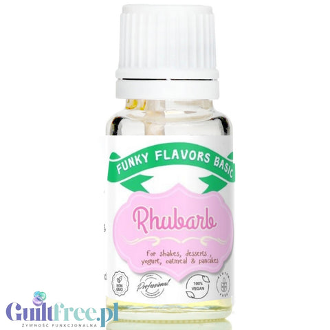 Funky Flavors Basic Rhubarb 10ml - rabarbarowe kropelki do potraw i napojów, bez cukru i bez tłuszczu