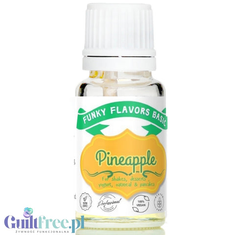 Funky Flavors Basic Pineapple 10ml - kropelki ananasowe do napojów i potraw bez cukru, słodzików i kalorii