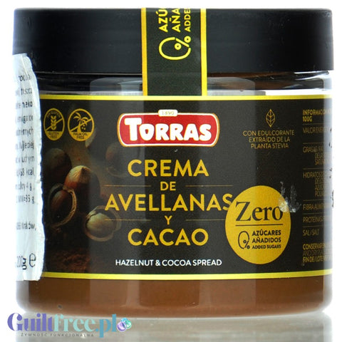 Torras no added sugar chocolate & hazelnut spread with stevia