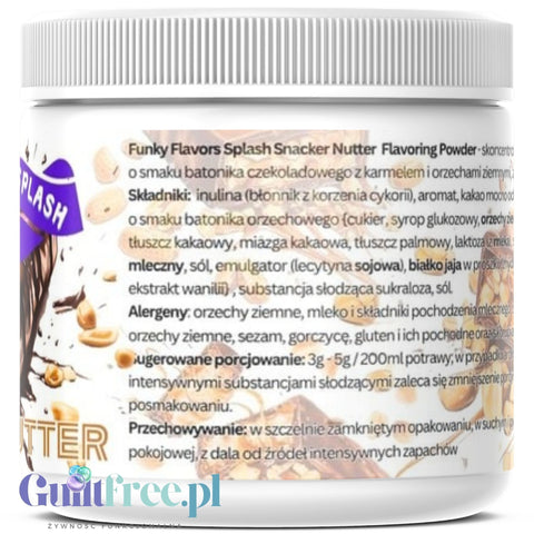 Funky Flavors Splash Snacker Nutter 200g - sugar free sweetener powder, Chocolate Peanut Butter flavor