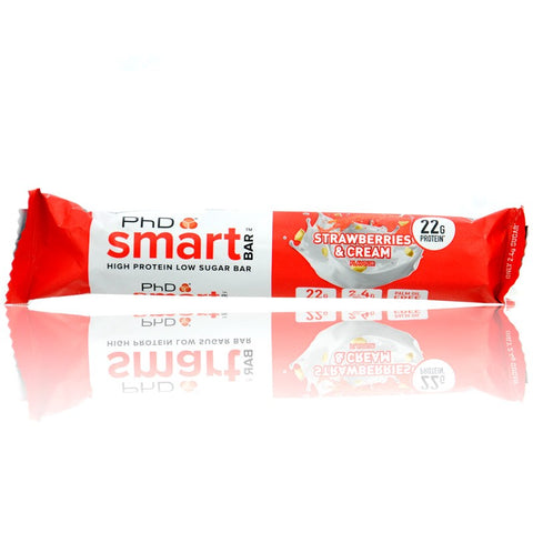 Phd Smart Bar White Chocolate Strawberries & Cream - sugar-free protein bar with strawberry caramel and white chocolate