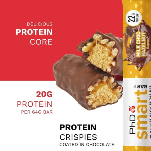 Phd Smart Bar Milk Choc Hazelnut - sugar-free protein bar with caramel, chocolate and nuts
