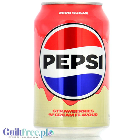 Pepsi Max Strawberries & Cream Soda 330ml - cream and strawberry Pepsi Max without sugar