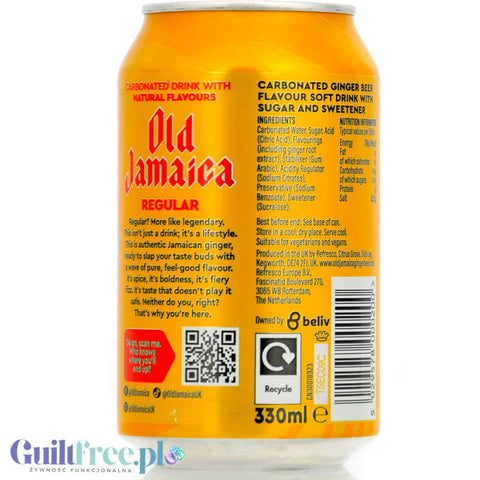 D&G Old Jamaica Ginger Beer Regular (CHEAT MEAL) bezalkoholowe piwo imbirowe  330ml 0% vol alk