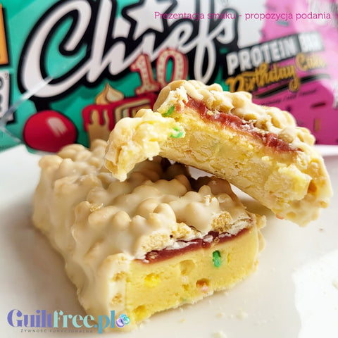 Chiefs Protein Bar Birthday Cake - protein bar, Birthday Cake, 20g protein & 200kcal