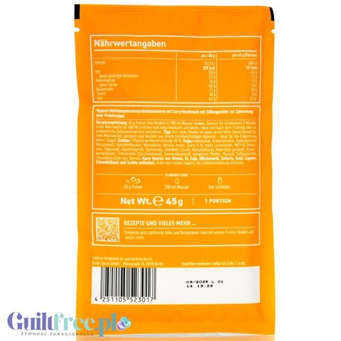 Rocka Protein Soup Curry - wegańska kremowa zupa proteinowa 20g białka instant